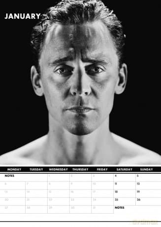Tom Hiddleston: 2025 Calendar [KALENDARZ]
