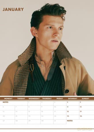 Tom Holland: 2025 Calendar [KALENDARZ]