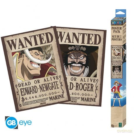 ONE PIECE - Zestaw 2 plakatów Chibi 52x38 - Wanted Roger & Whitebeard