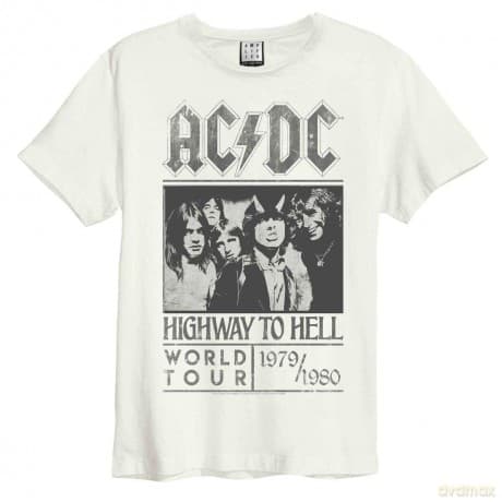 AC/DC: AC/DC - Highway To Hell Tour Amplified Vintage White Medium T Shirt