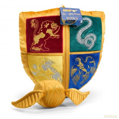 Harry Potter - Hogwarts crest and Golden Snitch plush / zestaw pluszaółw Harry Potter: poduszka herb Hogwartu oraz Złoty Znicz