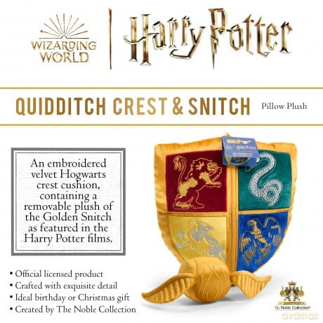 Harry Potter - Hogwarts crest and Golden Snitch plush / zestaw pluszaółw Harry Potter: poduszka herb Hogwartu oraz Złoty Znicz