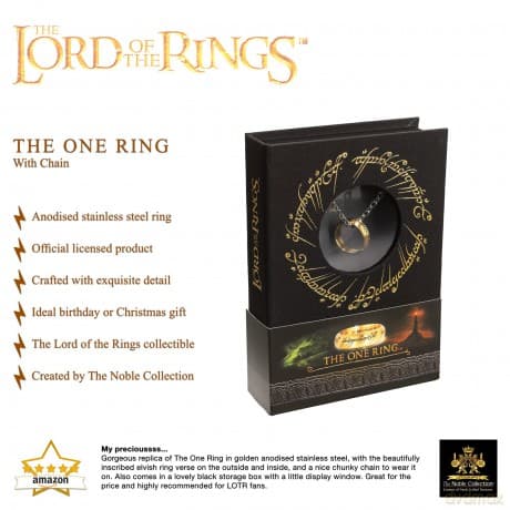 Lord of the Rings - The One Ring (stainless steel on chain) / Władca Pierścieni - PierścieĹ (zawieszka ze stali nierdzewnej na łaĹcuszku)