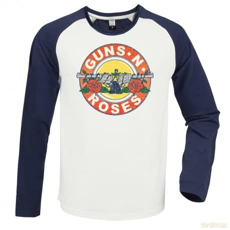 Guns N' Roses: Vintage Bullet Vintage White / Navy X Large Baseball Jersey