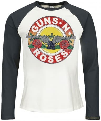 Guns N' Roses: Vintage Bullet White / Charcoal X Large Baseball Jersey