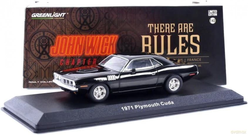 Greenlight Collectibles - 1/43 John Wick 4 -1971 Plymouth Cuda