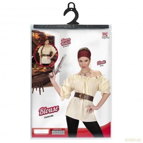 XL Blouse - Beige Costume Extra Large Tavern Wench Fancy Dress 4216A