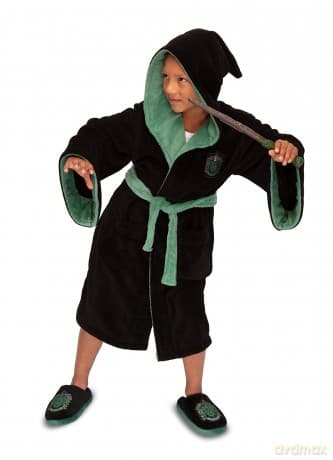 Harry Potter - Robe - Slytherin Kids Poly Fleece Black/Green Medium