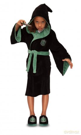 Harry Potter - Robe - Slytherin Kids Poly Fleece Black/Green Medium