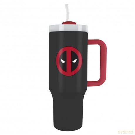 Marvel Deadpool (symbol) kubek podróżny ze słomką (1180 ml)