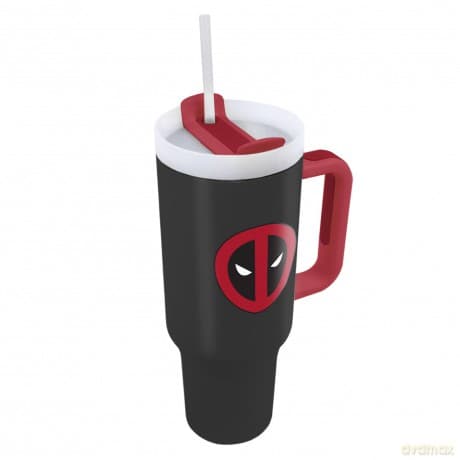 Marvel Deadpool (symbol) kubek podróżny ze słomką (1180 ml)