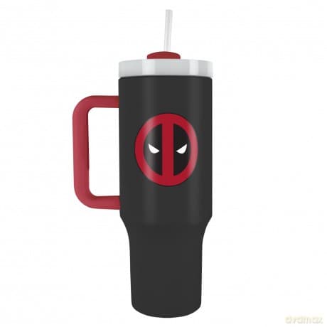 Marvel Deadpool (symbol) kubek podróżny ze słomką (1180 ml)