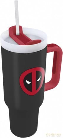 Marvel Deadpool (symbol) kubek podróżny ze słomką (1180 ml)