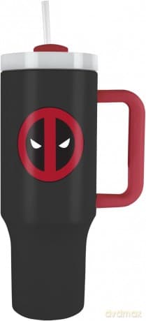 Marvel Deadpool (symbol) kubek podróżny ze słomką (1180 ml)