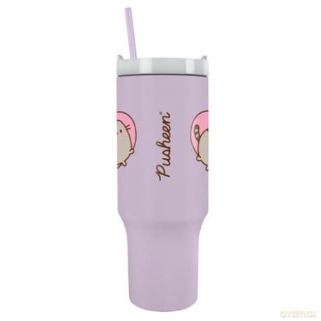 Pusheen (serce) kubek podróżny ze słomką (1180 ml)