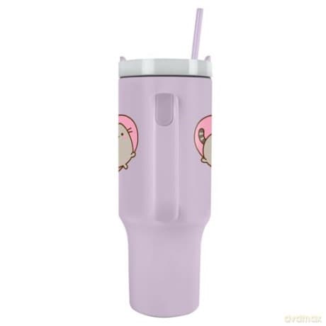 Pusheen (serce) kubek podróżny ze słomką (1180 ml)
