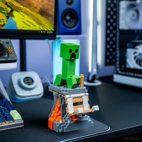 Minecraft stojak na telefon - kontroler (wysokość: 20 cm) - Creeper / Minecraft - Creeper phone & controller holder (high: 20 cm)
