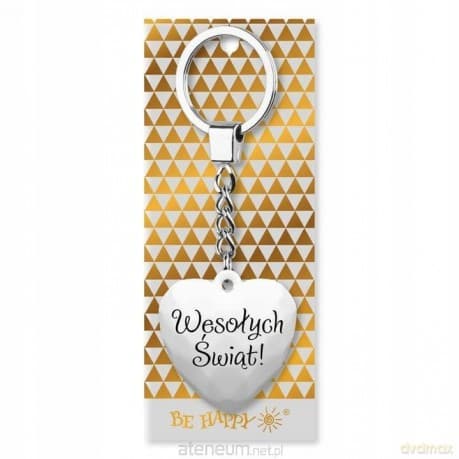 Brelok świąteczny z napisem Wesołych Świąt biały