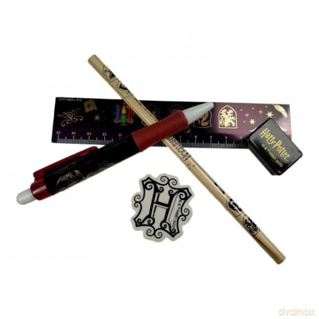 Zestaw szkolny Harry Potter (6 elementów) / Harry Potter Stationery Pouch - Paper - Colourful Crest (6 elements)