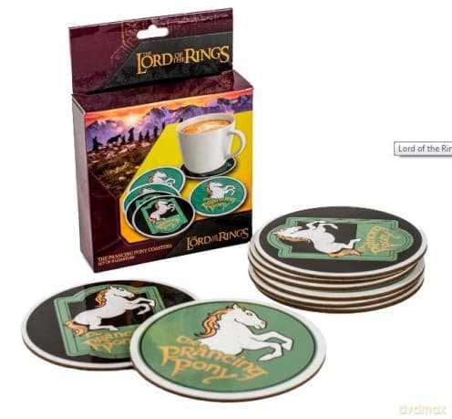Władca Pierścieni zestaw podkładek - Pod Rozbrykanym Kucykiem (6 szt) / Lord of the Rings: Prancing Pony Coasters (6 pcs)