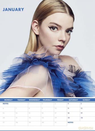 Anya Taylor-Joy 2025 Calendar