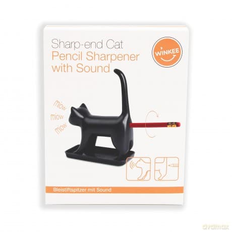 Winkee - Pencil sharpener - Sharp end Cat Black with sound - Black