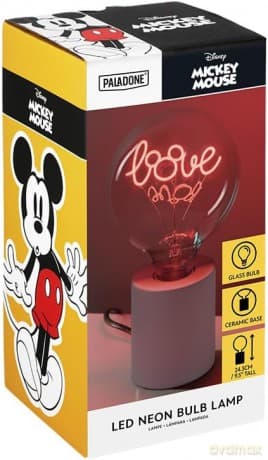 Disney Myszka Miki lampka - żarówka neonowa (wysokość: 24,3 cm) / Disney Mickey Mouse LED Neon Bulb Lamp (high: 24,3 cm)