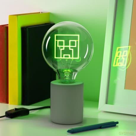 Minecraft Creeper lampka - żarówka neonowa (wysokość: 24,3 cm) / Minecraft Creeper LED Neon Bulb lamp (high: 24,3 cm)