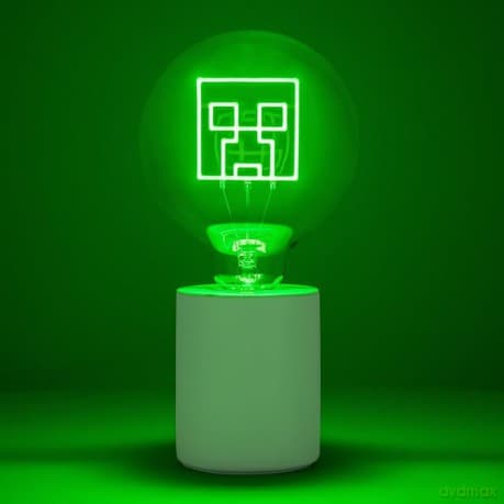 Minecraft Creeper lampka - żarówka neonowa (wysokość: 24,3 cm) / Minecraft Creeper LED Neon Bulb lamp (high: 24,3 cm)