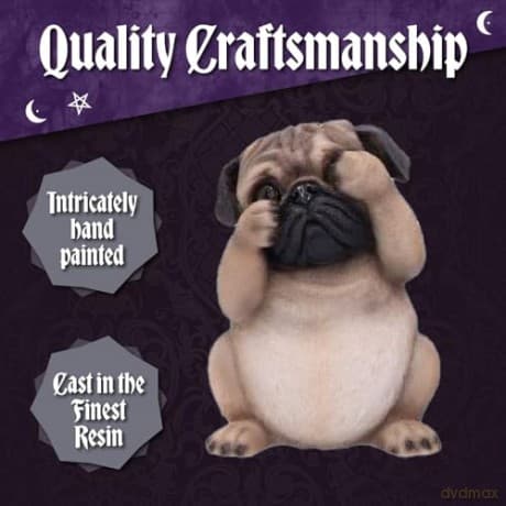 Zestaw figurek trzy mądrości - Mopsy (wysokość: 8,5 cm) / Three Wise Pugs (high: 8,5 cm)