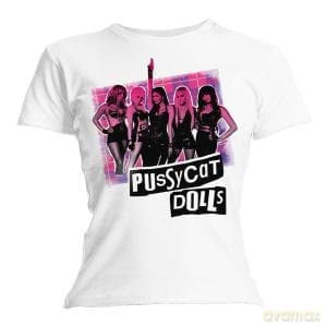 The Pussycat Dolls: Tartan (M White Skinny) [T-Shirt]