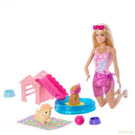 Barbie - Puppy Pool Party Aloha Blonde (JBF35)