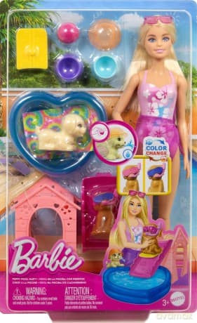 Barbie - Puppy Pool Party Aloha Blonde (JBF35)