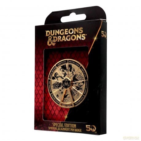 Dungeons & Dragons 24k Gold Plated Alignment Spinner Pin Badge