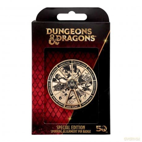 Dungeons & Dragons 24k Gold Plated Alignment Spinner Pin Badge