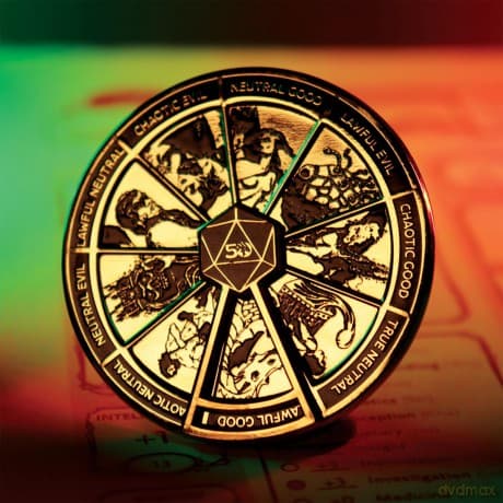 Dungeons & Dragons 24k Gold Plated Alignment Spinner Pin Badge