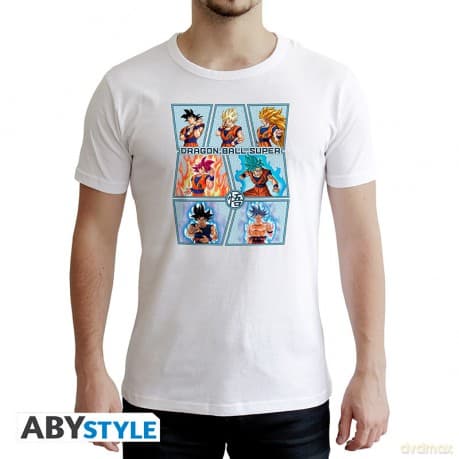 DRAGON BALL SUPER - Tshirt Gokus transformations man white-New Fit