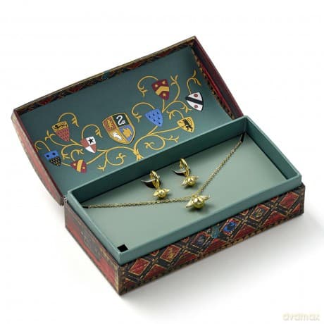 Harry Potter: Harry Potter Quidditch Gift Box With Cute Golden Snitch Necklace & Earrings
