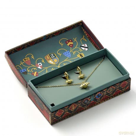 Harry Potter: Harry Potter Quidditch Gift Box With Cute Golden Snitch Necklace & Earrings