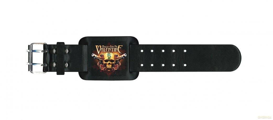 Bullet For My Valentine Leather Wrist Strap: Two Pistols