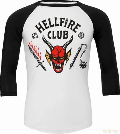 T-Shirt Manica 3/4 Stranger Things Hellfire Club S4 S