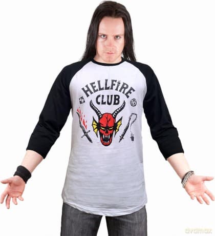 T-Shirt Manica 3/4 Stranger Things Hellfire Club S4 S