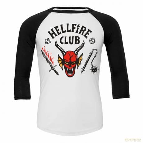 T-Shirt Manica 3/4 Stranger Things Hellfire Club S4 XL