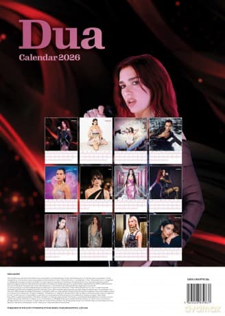 Dua Lipa: Dua Lipa 2026 Unofficial Calendar. [KALENDARZ]