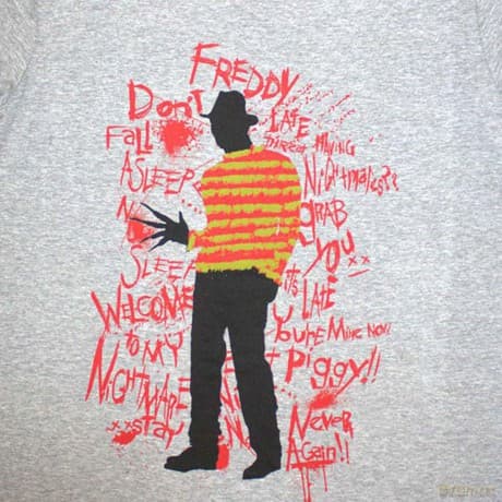 A Nightmare On Elm Street: A Nightmare on Elm Street Unisex T-Shirt: Freddy Scribble Font (Grey) (X-Large)