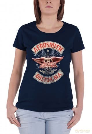 Aerosmith: Ladies T-Shirt: Boston Pride (Navy Blue) (X-Small)