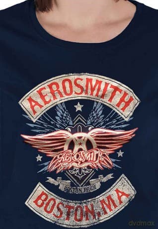 Aerosmith: Ladies T-Shirt: Boston Pride (Navy Blue) (X-Small)