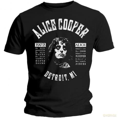 T-Shirt: Alice Cooper Men'S Tee: School'S Out Lyrics (Medium)