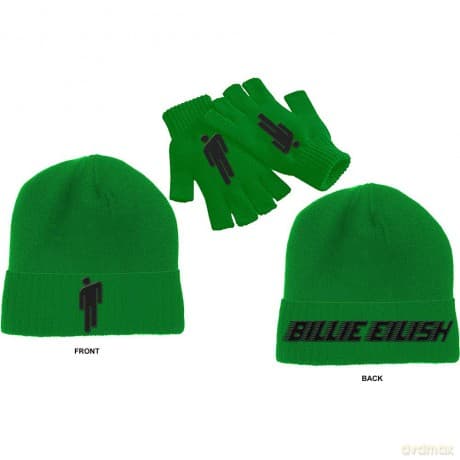 Billie Eilish: Unisex Beanie Hat & Glove Set: Blohsh (Jelly Bean Green)