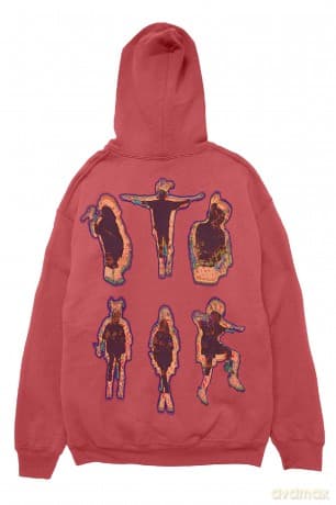 Billie Eilish: Unisex Pullover Hoodie: Silhouettes (Red) (Back Print) (X-Large)